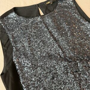 Black and Silvery Blue sequin top Romper